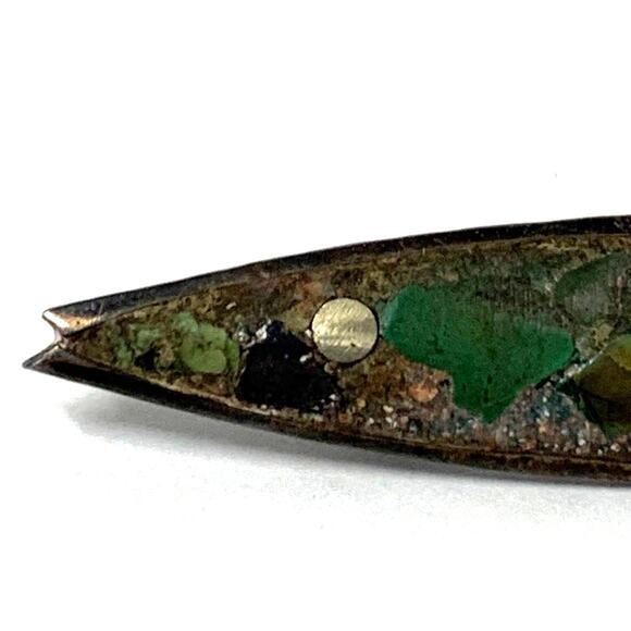 Vintage Taxco Mexican Sterling Inlaid Turquoise Fish Pin/Brooch - Picture 4 of 11